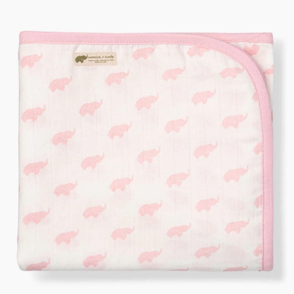 Monica + Andy Always Blanket Pink Elephant NWT